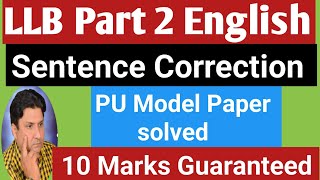 LLB Part 2 English Sentence Correction for Final Preparation  Model Paper Solved [upl. by Daphie]