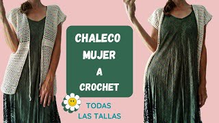 CÓMO TEJER CHALECO A CROCHET MUY FÁCIL  PASO A PASO  GANCHILLO FÁCIL  PRINCIPIANTES [upl. by Yelrak]