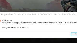 The OuterWorldsexe File System Error 2015294512  Game launch Problems [upl. by Kristan]