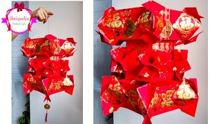 红包灯笼037  如何做灯笼  Chinese New Year Craft [upl. by Aleyak]