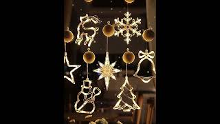 Christmas Decoration Sucker Pendant Light Shop Window Display Hanging Star Lights Different Design [upl. by Assennej]