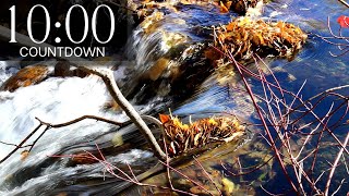 10 Minute Timer  Autumn Waterfall with Waterfall Sounds [upl. by Akemed]