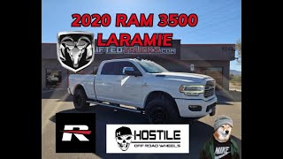 20 RAM 3500 LARAMIE CUMMINS 67 READY LIFT 15quot FOX 20S 18quot HOSTILE TOYO TIRES STOCK T28249 [upl. by Eelyam]