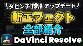 【全部無料】ダビンチリゾルブ191アップデート！新エフェクト全部紹介します  DaVinci Resolve動画編集 [upl. by Kcuhc]