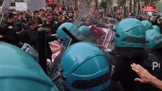 G7 a Torino cariche della polizia sul corteo degli studenti in corso Vittorio [upl. by Inilam]