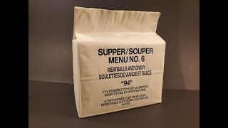 1994 Canadian IMP Meatballs with Gravy Individual Meal Pack MRE Review Ration Tasting Test [upl. by Samalla349]