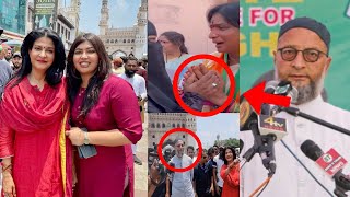 Anjana Om Kashyap Interview Asaduddin Owaisi Madhavi Latha At Charminar Hyderabad [upl. by Johnna]