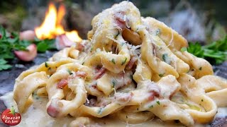 Best Carbonara Ever  Cooking in the Forest [upl. by Smoot]