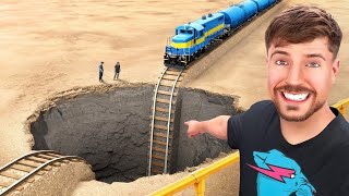 Train Vs Giant Pit In Hindi  mrbeast hindi new video  Mr beast in Hindi  MrBeast [upl. by Sela]