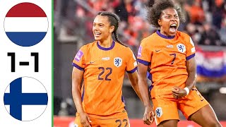 Netherlands vs Finland  Highlights  Womens Euro Qualifiers 2024 [upl. by Otila953]