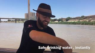 Thor drinking from the River Tigris with the LifeSaver Liberty water purifier bottle [upl. by Friedrich231]