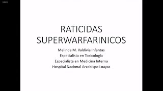 INTOXICACIÓN POR RATICIDAS SUPERWARFARÍNICOS [upl. by Nwatna]