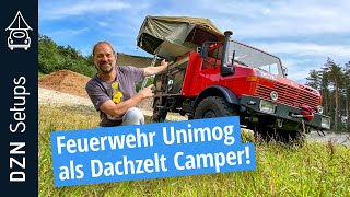 Feuerwehr Unimog als Dachzelt Camper  U1300L mit Gordigear Plus 140 Dachzelt [upl. by Arreis]