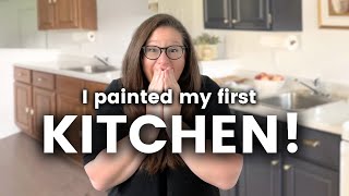 DIY Cabinet Painting  A Bluetiful Kitchen Transformation [upl. by Merry]