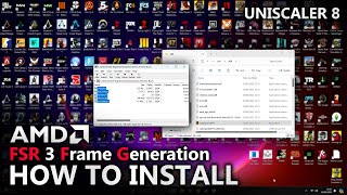 How to Install AMD FSR 3 Frame Generation Uniscaler Preview 8 [upl. by Rebmik]