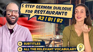 German Dialogue in Restaurant A2 B1 B2 🍕🍷 Conversation for Ordering Food  Drinks  Payment [upl. by Cross]