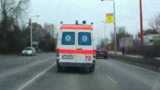 72es és a 303as Gyermek MOK vonulása Hungarian ambulance car in Budapest inside view [upl. by Odel]