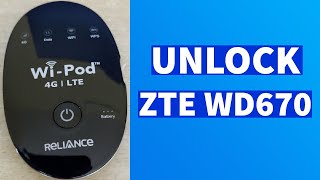 Unlock ZTE WD670 WiPod Reliance and Airtel to Support All SIMs [upl. by Zacharia]