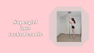 Pole Dance Beginner Combo Tutorial  Supergirl into Tucked cradle [upl. by Genvieve428]