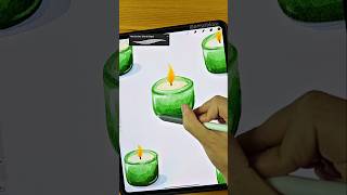 Watercolor Candle in Procreate🕯️procreate art shorts ipad [upl. by Nnaasil779]