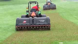 Golf course fairway aeration with Pro Core 1298s [upl. by Dennis]