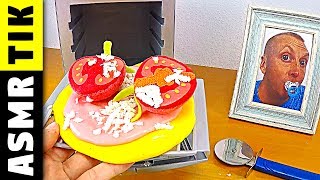 Eating SLIME PIZZA made out of PLAY DOH  ASMR eating sounds no talk [upl. by Budge]