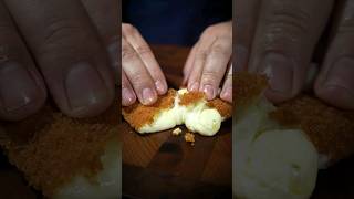 ASMR  Flowing and crispy breaded brie cheese in feat with BayashiTV 🤣 shorts food asmr [upl. by Normie]