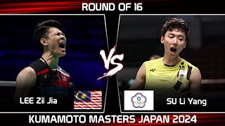 LEE Zii Jia MAS vs SU Li Yang TPE  Kumamoto Masters Japan 2024 Badminton [upl. by Dareg432]