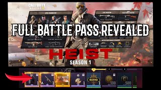 CODM  Full Battle Pass Revealed  Season 1 Heist 2022 [upl. by Anirok66]