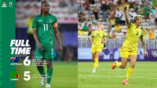 The Matildas Edge Past The Copper Queens In Thrilling Goal Fest  Australia Vs Zambia 6  5 FT [upl. by Aleihs860]