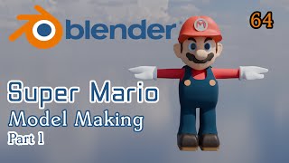 blender beginner tutorial for modeling super mario [upl. by Rhiamon]