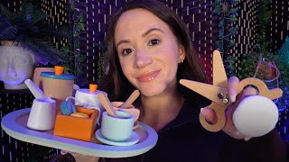 ASMR  Complete Wooden Makeover haircut makeup manicure layered sounds [upl. by Cowley606]