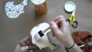 Howto Stain and Decoupage Unfinished Wood Crafts [upl. by Nagoh587]