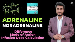 Difference BW adrenaline and noradrenaline  Mechanism of Action amp Doses by Anesthesia Technologist [upl. by Enaols]