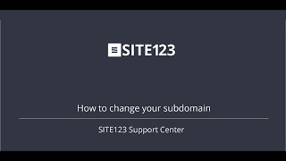 SITE123  How to change your subdomain [upl. by Aniled334]