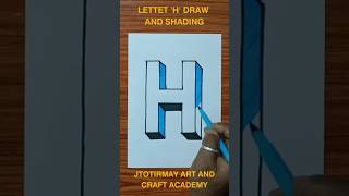 Il Letter H shadow effect ll letter H drawing ll [upl. by Solis]