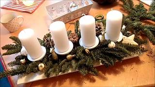 Adventsgesteck basteln 2017 Basteln für Weihnachten und Advent [upl. by Enal]