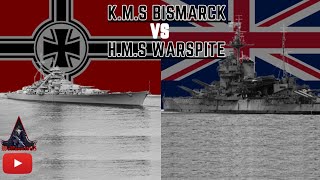 The Ultimate Naval Battle  KMS Bismarck vs HMS Warspite [upl. by Yrred]