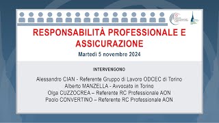 Responsabilità professionale e assicurazione [upl. by Tiphani]