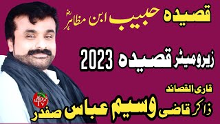 Zakir Qazi Waseem Abbas  New Qasida 2023  qasida Habib Ib Ne Mazahir  By Sherazi Majlis Tv [upl. by Yeca509]