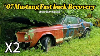 Rescuing two 1967 Mustang Fastbacks from the hills of West Virginia Can we get them out [upl. by Olivann]