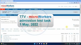 TTV microworkers admission test task 1 May 2022 [upl. by Varian]