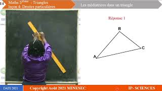 IPSC MATHEMATIQUES 5ème Leçon 28 Les médiatrices dans un triangle [upl. by Belinda]