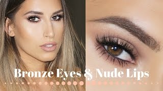 Bronze Eye amp Nude Lips  ft Tarte In Bloom Palette  GRWM [upl. by Neibart]