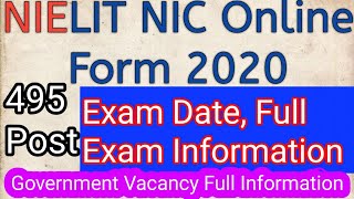 NIELIT NIC Online Form 2020  Total Post 495  Latest Government Vacancy Full Information [upl. by Assillam]