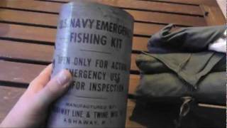 WWII US Navy Emergency Fishing Kit [upl. by Aisatnaf]