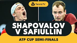 Quality Denis Shapovalov vs Roman Safiullin Battle  ATP Cup 2022 Highlights [upl. by Marline640]