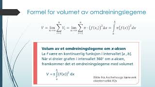 R2  Omdreiningslegeme  Volum graf om førsteaksen [upl. by Machos533]