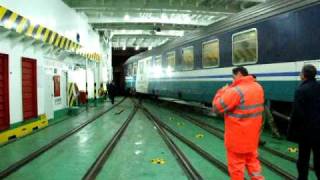 Railway ferry Messina  Villa San Giovanni with night train to Venice [upl. by Moya]