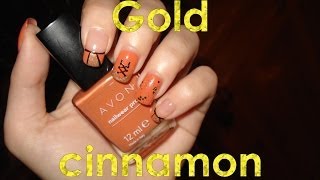 Gold Cinnamon Nail art [upl. by Medina]